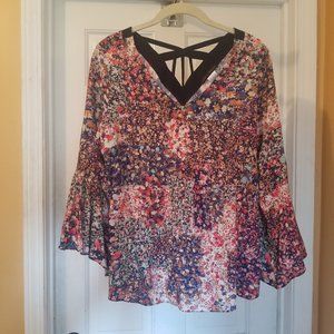 Navy Floral Multi-color Top, PM